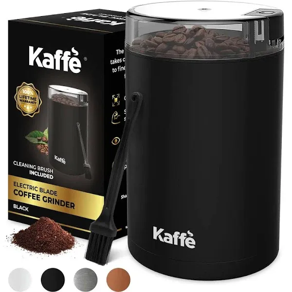 Kaffe Electric Coffee Grinder with Cleaning Brush - Black