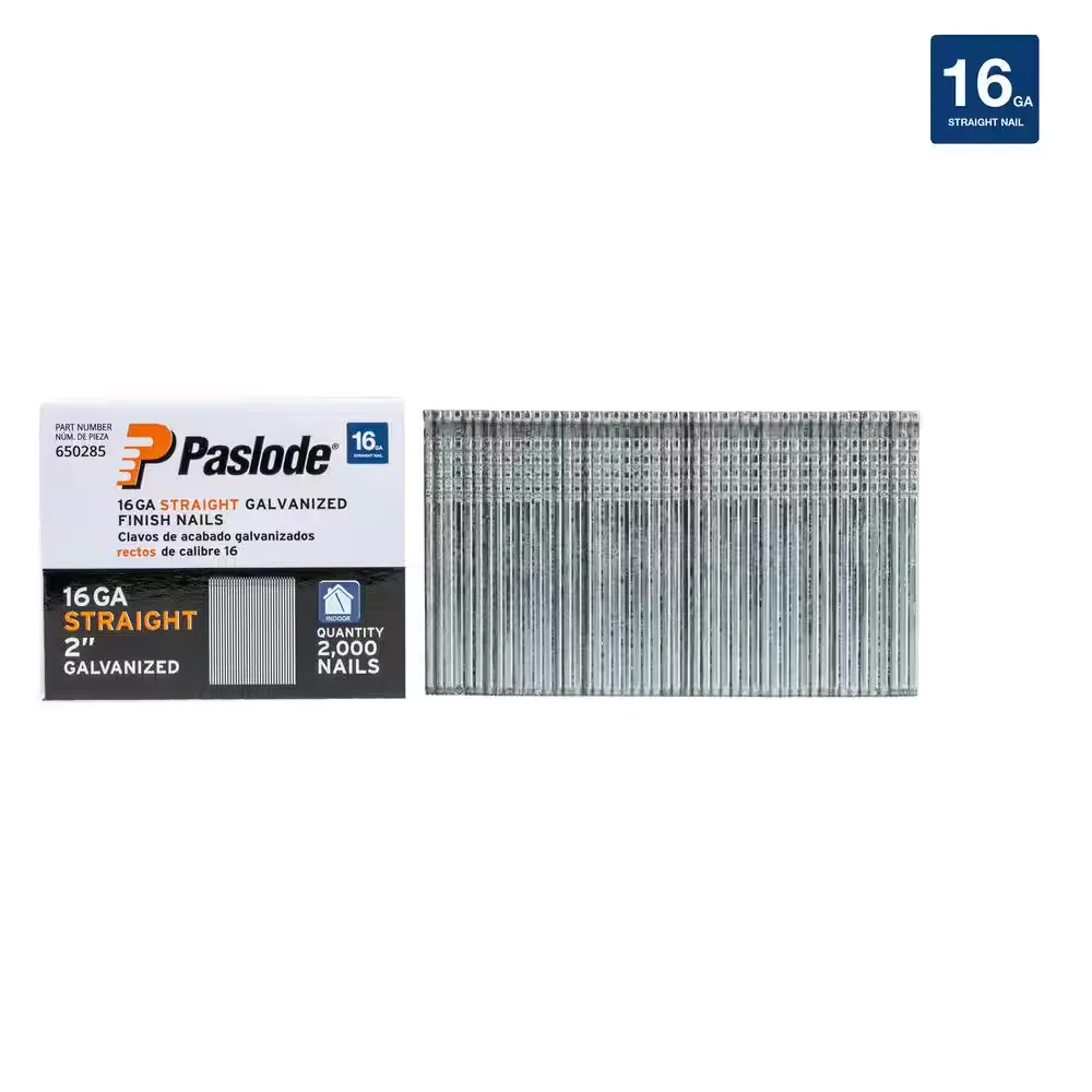 Paslode, Finishing Nail, 650285, Straight, 16 Gauge, 2,000 per Box, 2 inch