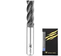 SPEED TIGER Micrograin Carbide Square End Mill - 4 Flute - ISE1/8 4T (5 Pieces, 1/8") - for Milling Alloy Steels, Hardened Steel, Metal & More – Mill Bits Sets for DIYers & Professionals