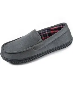 RockDove Men&#039;s Flannel Lined Memory Foam Loafer Slipper, Size 9 US Men, Navy