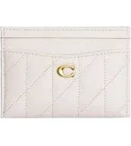 Coach Quilted Pillow Leather Card Case-Chalk