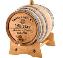 Personalized - Custom Engraved American Premium Oak Aging Barrel - Age your own Whiskey, Beer, Wine, Bourbon, Tequila, Rum, Hot Sauce & More | Barrel Aged (1 Liter)