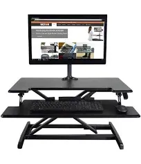 Victor Technology Computer Desk 25&#034;x30.25&#034;x20&#034; Black Adjustable w/Keyboard Tray