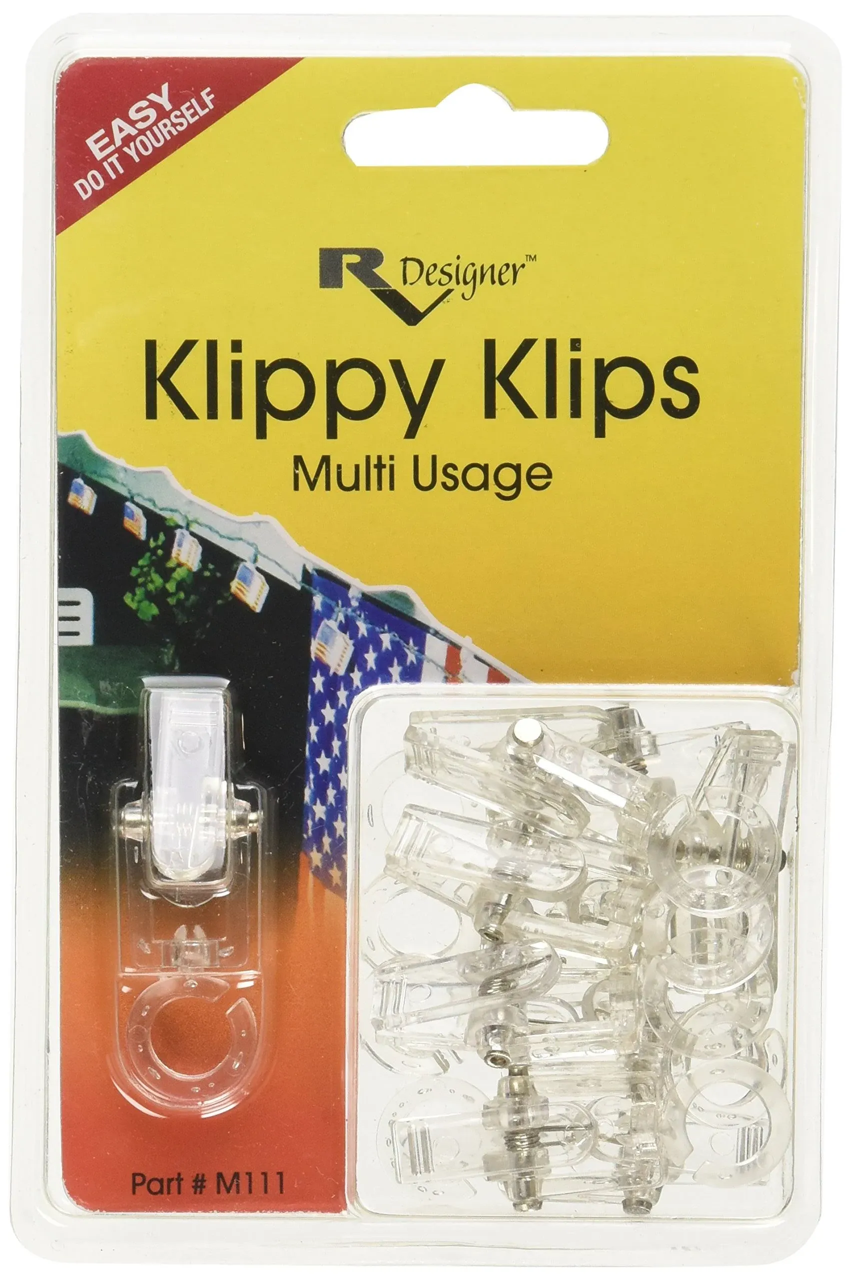 RV Designer M111, Klippy Klips Awning Clips, Light Hangars, 10 per Pack