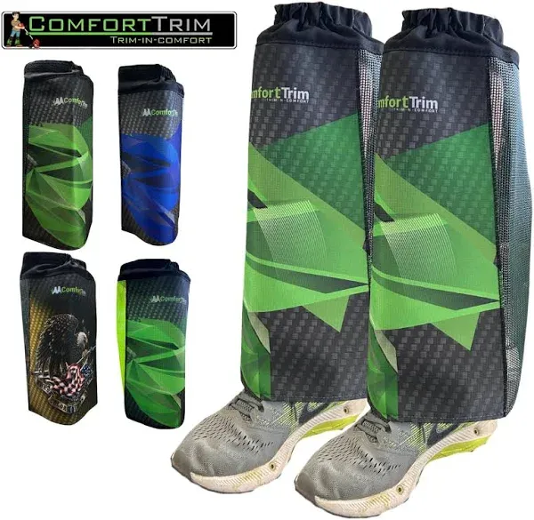 ComfortTrim Green Carbon Fiber Print Leg Guards - Ultimate Protection, Comfort, and Cooling for String Trimming, Landscaping, and Lawn Care Professionals - Protects from Debris, and Enhances Safety