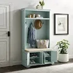 Crosley Furniture Holbrook Distressed Seafoam Blue Hall Tree