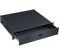 Middle Atlantic D2, 2SP Anodized Drawer, 2-Space Utility Rack Drawer, Black