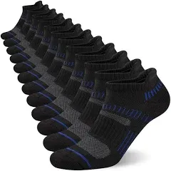 COOPLUS Mens Cotton Athletic Ankle Socks Performance Cushioned Breathable Low...