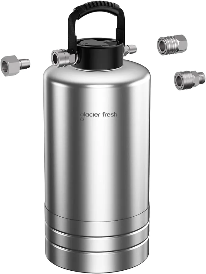 Glacierfresh Portable RV Water Softener, 16,000 Grain with Stainless Steel Garden Hose Quick Connects for RVs