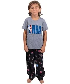 Ultra Game NBA Boys 2 Piece Tee Shirt & Lounge Pants Pajama Set (Sizes 4-20)