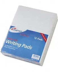 Ampad Glue Top Pads Narrow Rule 50 White 8.5 x 11 Sheets Dozen