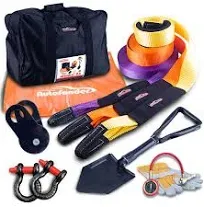 Kinetic Recovery Tow Strap11 Kit - 4x4 Off Road Recovery Kit, 3 Snatch Straps