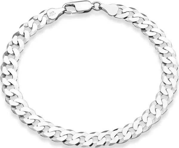 Miabella 18K Gold Over Sterling Silver Italian Diamond-Cut Cuban Link Chain