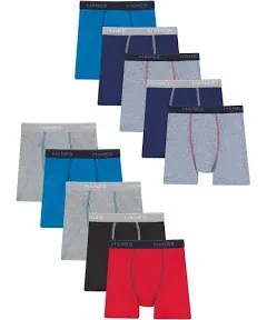 Hanes Comfort Flex Boys' Boxer Brief Underwear, 10-Pack Assorted L