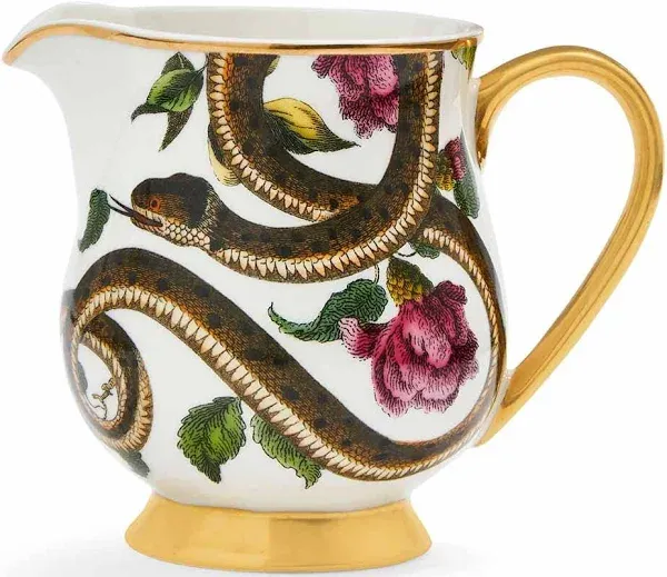 Spode Creatures of Curiosity Collection Creamer - Gold Handle and Snake Motif