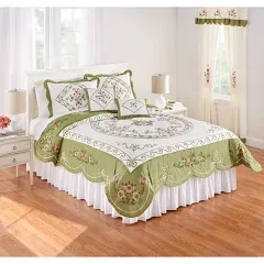 BrylaneHome Ava Oversized Embroidered Cotton Quilt