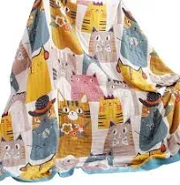 MEJU Cat Kitty Blanket for Bed Cotton Throw Blanket Bed