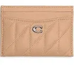 Coach Pillow Quilted Leather Card Case - Buff