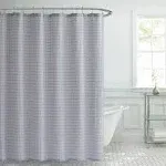 Laura Ashley 13 Piece Shower Curtain Set, 12 Hooks, Grey