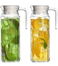 Glass Pitcher with Lid (Set of 2)