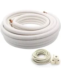 25Ft Air Conditioning Copper Tubing Pipe Extension, 1/4&#034; 1/2&#034; 3/8&#034; PE Thick