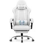 GTPLAYER Gaming Chair with Footrest, Computer Chair with and Lumbar Support, Height Adjustable Game Chair with 360°-Swivel Seat and Headrest and for