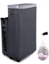 Laundry Hamper, Caroeas 27inch X-Large Rolling Laundry Basket Collapsible Tall