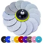 16PCS Wet Dry Diamond Sanding Pads Kit 4 Inch Diamond Polishing Pad 30-6000 G...