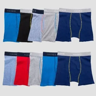 Hanes Boys' Comfort Flex Tagless Boxer Briefs (10 Pack)