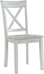 Boraam Jamestown Dining Chair 37&#034; Armless High Back Antique Wood White Finish