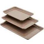 Nonstick Bakeware 3-Piece Cookie Pan Set, Bronze