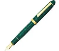 Platinum #3776 CELLULOID Fountain Pen EMERALD Fine Nib PTB-35000S#45-<wbr/>2 NEW Japan