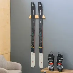 StoreYourBoard Minimalist Wood Ski Rack Wall Mount Display Holder