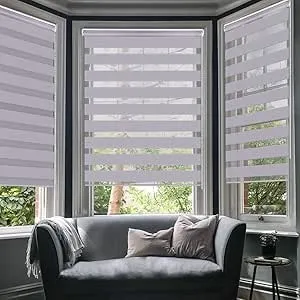 Zebra Blinds,Roller Blinds, Full and Half Blackout Zebra Blinds, Office Home Blinds, Soft Sheer Curtains Double Layer, Pure Privacy Or Day and Night