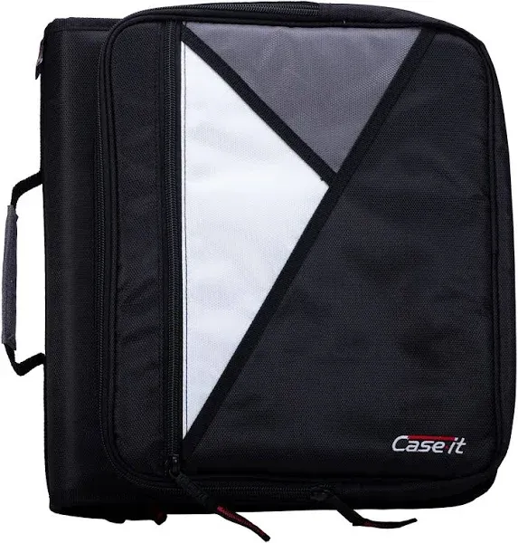 Case-it The Universal Zipper Binder - 2 inch O-Rings - Padded Pocket That Holds Up to 13 inch Laptop/Tablet - Multiple Pockets - 400 Page Capacity -