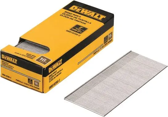 Dewalt 18 Gauge Brad Nails 2&#034; Interior 2500 Count DBN18200-2