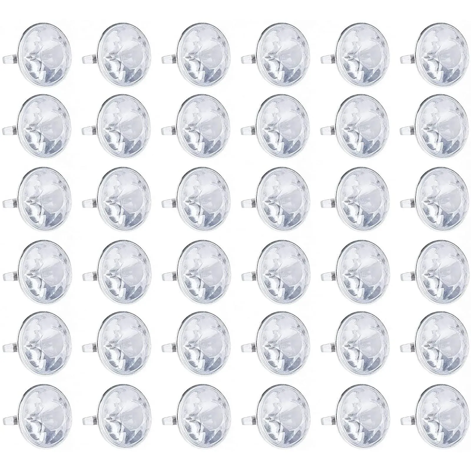 Blue Panda 36 Pack Plastic Diamond Rings for Bridal Shower Game