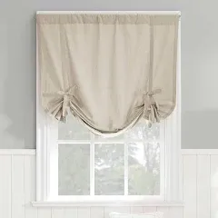 Archaeo Washed Cotton Window Tie-up Shade , 42&#034; x 63&#034;, Silver Gray