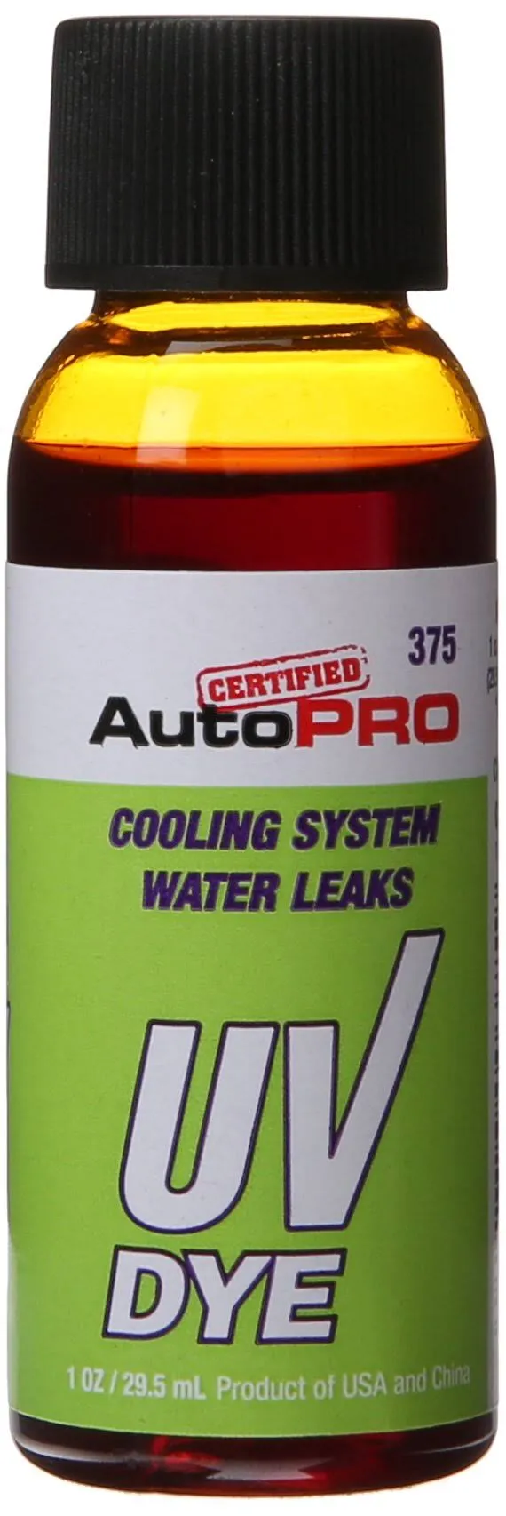 Interdynamics Certified A/C Pro Car Air Conditioner Leak Detector Dye, Leak Detection UV Dye for Cars and Radiators, 1 Oz