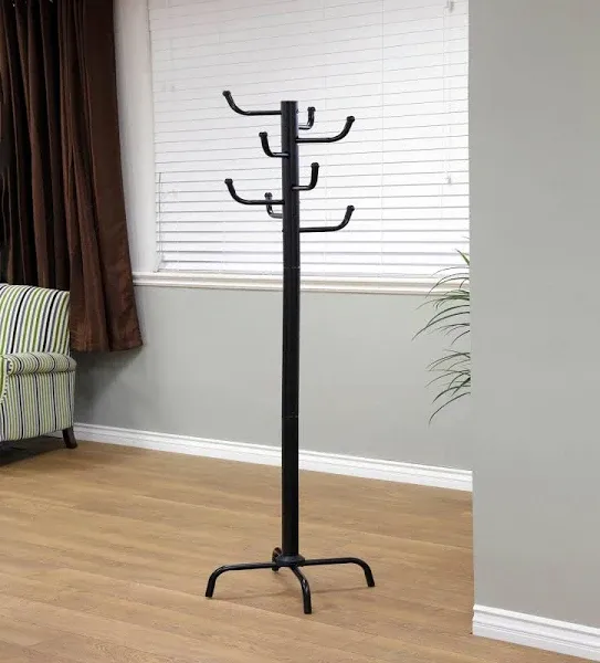 Frenchi Home Furnishing 8 Hooks Metal Coat Rack Black-2