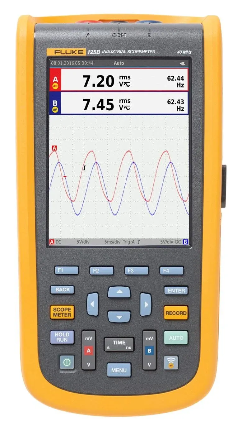 Fluke 125B Industrial ScopeMeter 40MHz 2 Channel Scope Meter