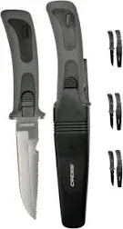 Cressi Vigo Knife: Stainless, One-Hand Release &amp; Leg Straps