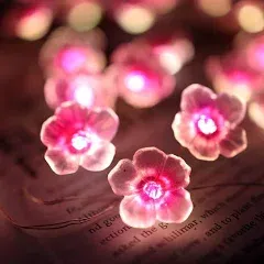 Cherry Blossom Fairy String Lights Sakura Pink Flower Decorative Lights Modern D