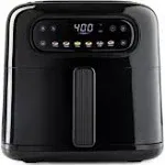 Aria 5qt Air Fryer Compact Design with 6-in-1 Cooking Presets and Colorful Menu Icons