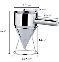 Confectionery Funnel Stainless Steel Funnel With Three Nozzles And Stand Professional Commercial Cake Decorating Tool Funnel