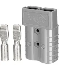 ANKG 1 Set 350 Amp 600 Volt 2/0 AWG Battery Power Connector (2/0AWG Contact，Gray