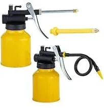 Junchi [2 Pack] Metal Yellow Pump Oil Can with 3 Spouts