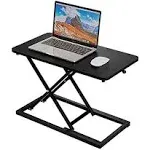 Standing Desk Converter Matte Black, Stand up Desk Riser on The Table, Adjustable Height Table top Apply for Laptop and Single Monitor Workstation Office Use.