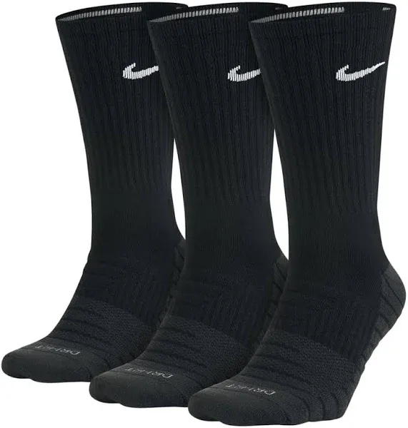 Nike Men&#039;s Everyday Max Lightweight Crew Socks 3-Pack (WMN 6-10 / MEN 6-8)