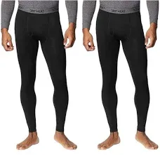 32 Degrees Heat Men&#039;s Base Layer Pants 2-Pack, Black Small